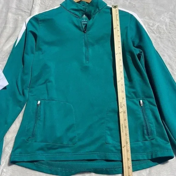 Antigua Women’s 1/4 Zip Athletic Pullover Long Sleeve Green Size M - Picture 3 of 10
